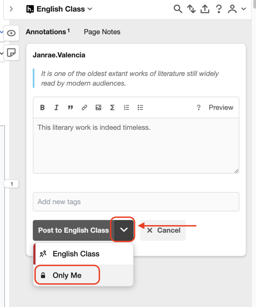 Image showing how to switch Post control to Only me